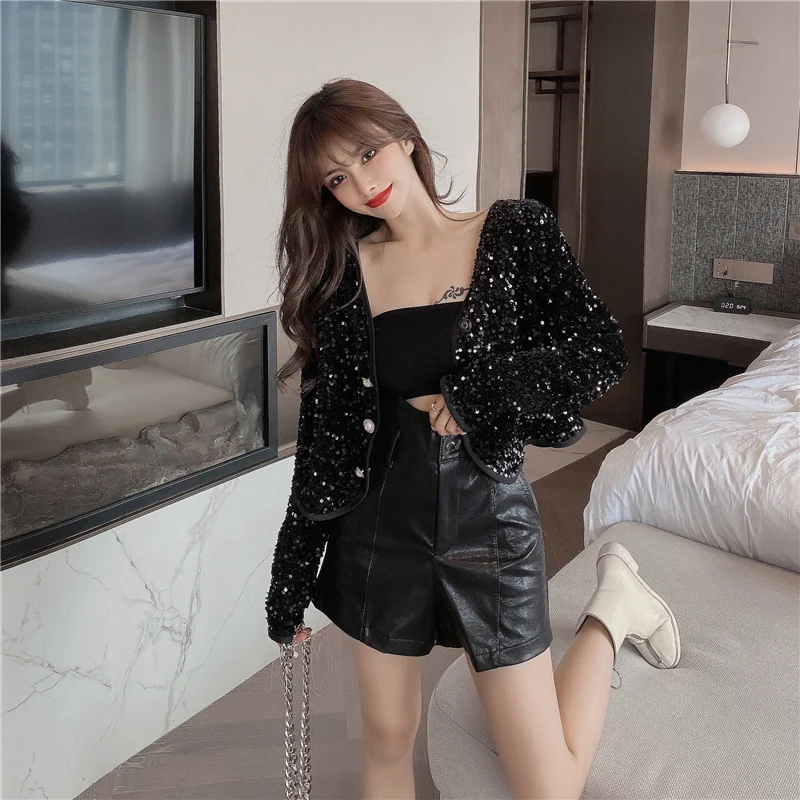 Женское осеннее Свободное пальто с V-образным вырезом и длинными рукавами |