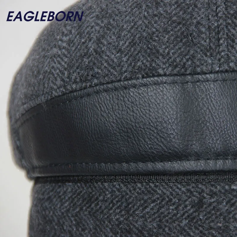 Новинка 2021 зимняя Шерстяная кепка для пожилых людей папы плотный теплый берет