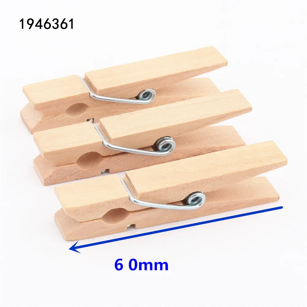 3pcs 60mm 25 мм, 35 мм, 45 мм, 60 мм, 72 мм, цветные деревянные зажимы для фотографий, прищепки, декоративные зажимы, школьные офисные зажимы - Цвет: 3pcs 60mm