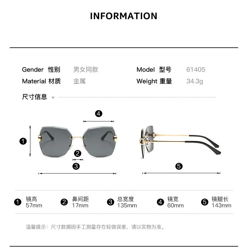 

2021 New Brand Design Masonry Trimmed Frameless Sunglasses Classic Fashion Ocean Piece Individualized Diamond Ditaeds Glasses