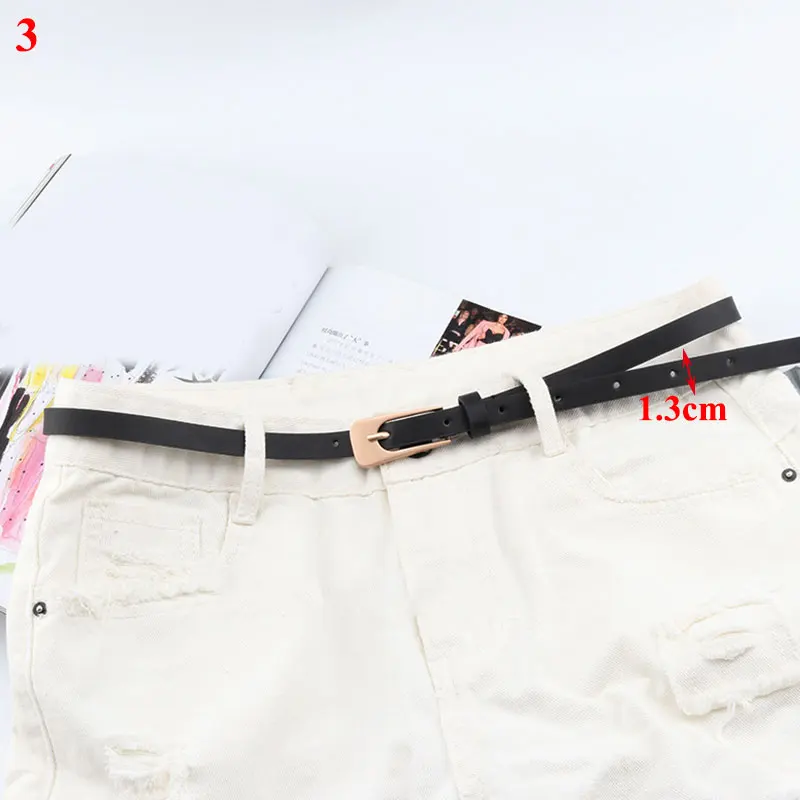 

Women's Belt Jeans New Chic Gold Geometric Metal Buckle Belt Leather Strap Belt Girl 2021 Simple Thin Belt Dress Accessories