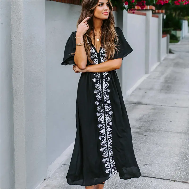 2021 элегантное платье с расклешенными рукавами v-образным вырезом длинные штаны