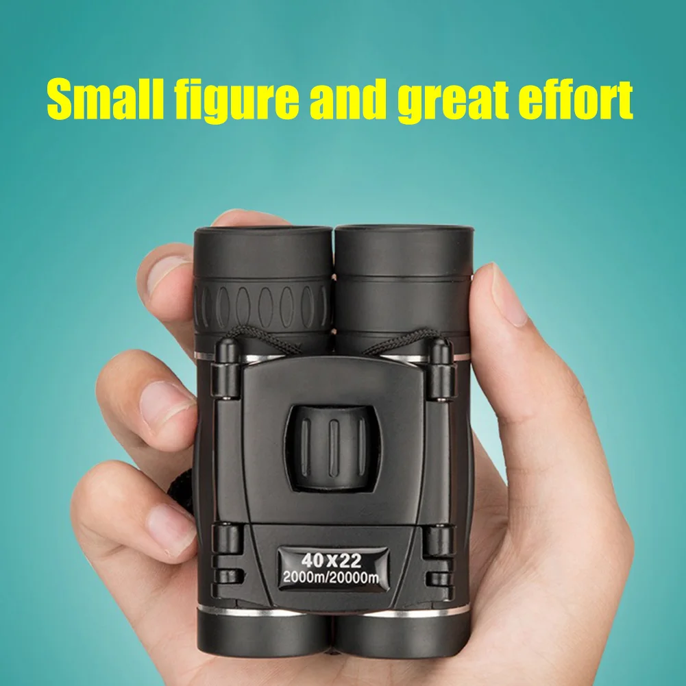

40x22 Compact Zoom Binoculars Long Range 2000m Folding HD Powerful Mini Telescope Optics Hunting Sports Camping Trave