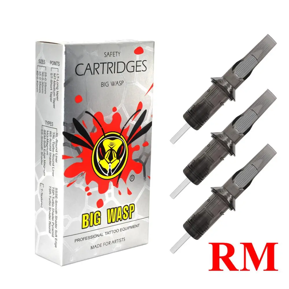 BIGWASP RM CM иглы для тату картриджи 10 12 Bugpin Изогнутые Magnum 13RM/15RM/23RM картриджа машины и