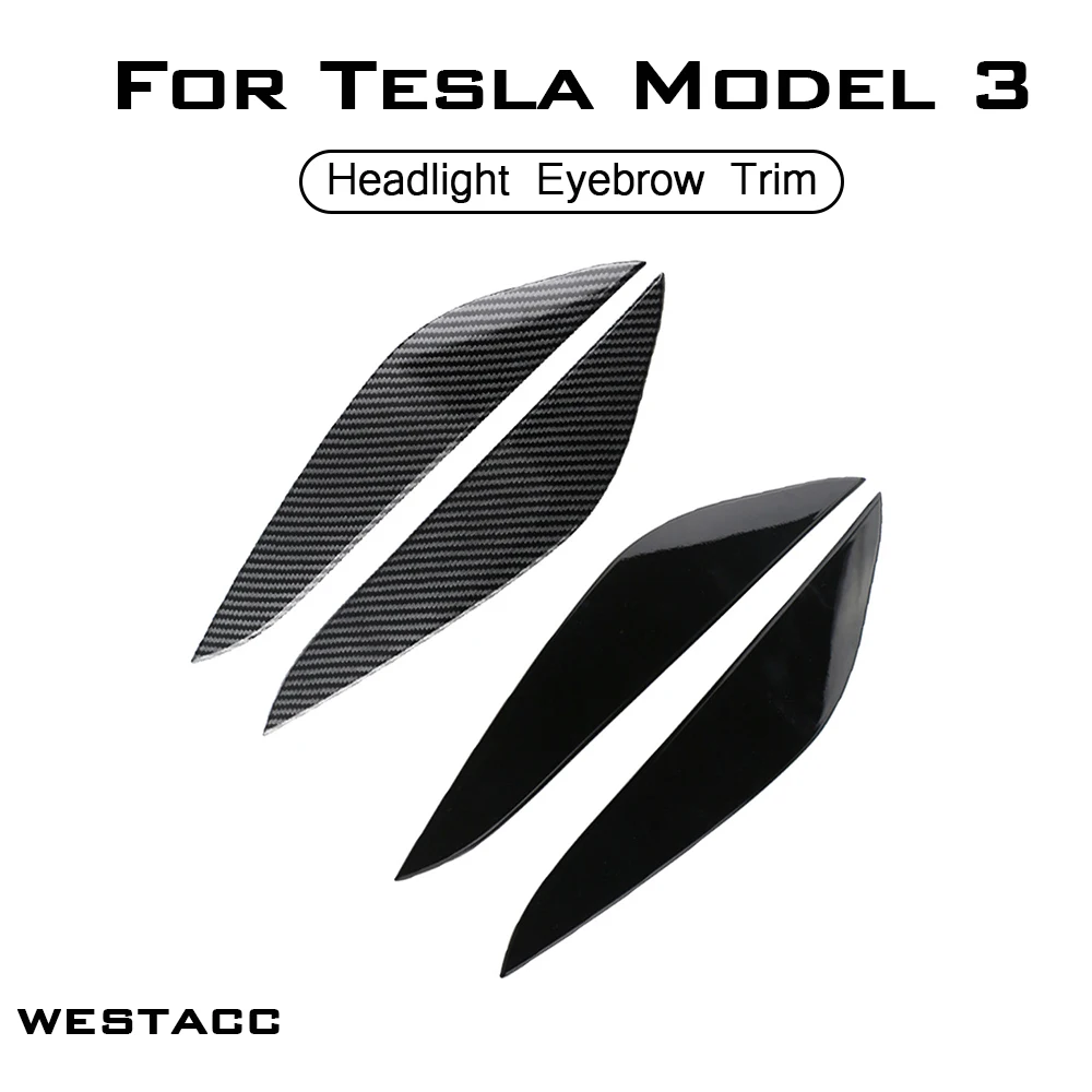 2 шт. декоративные наклейки на передние фары Tesla Model 3 2016 - 2021 | Автомобили и