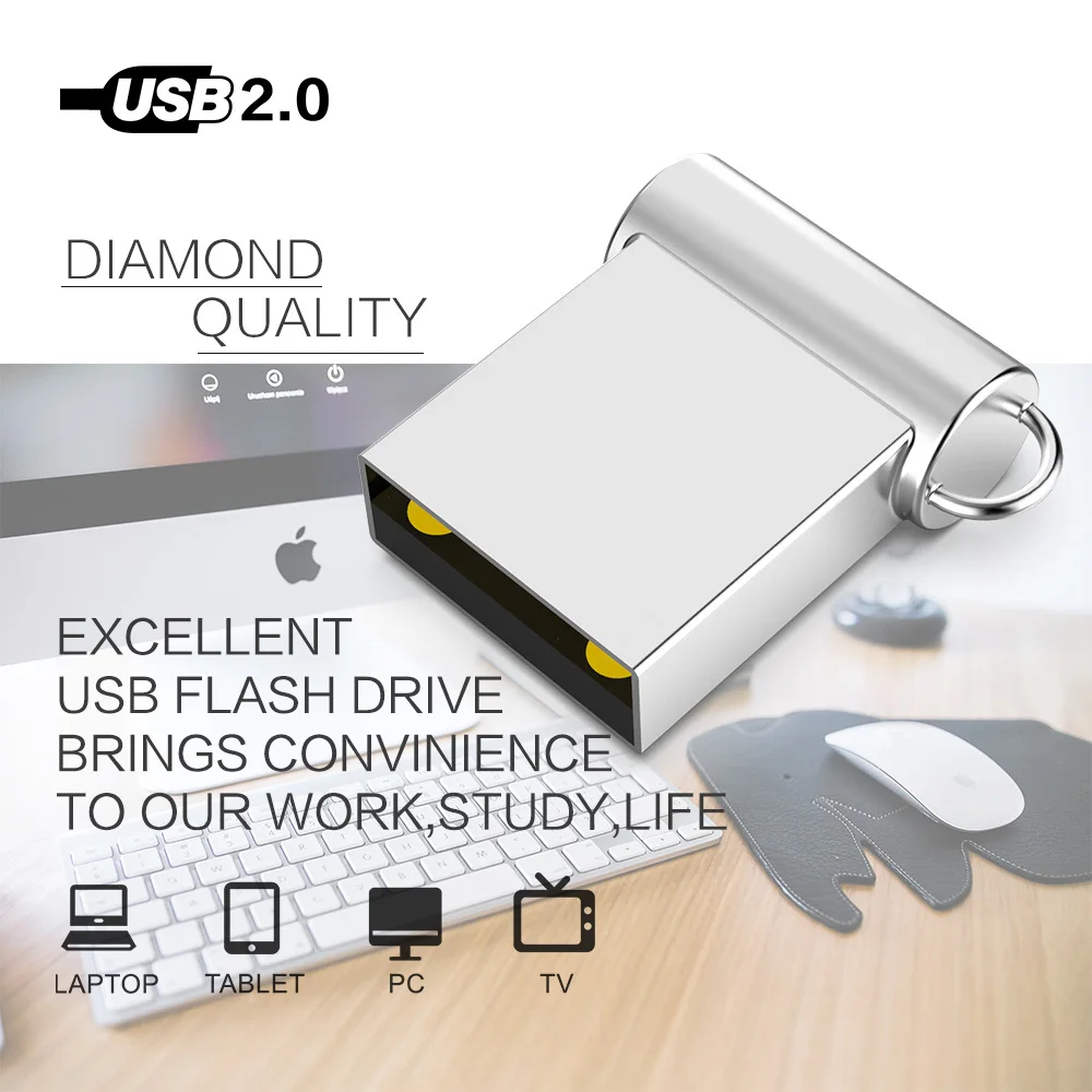 Супер мини металлический usb флэш накопитель 64 ГБ 32 16 8 4 портативный 128 Гб карта
