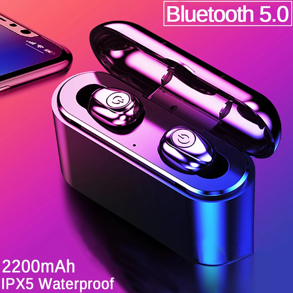 X8 TWS Bluetooth настоящие беспроводные наушники Bluetooth наушники мини TWS водонепроницаемые наушники с 2200 мАч внешним аккумулятором для всех телефонов