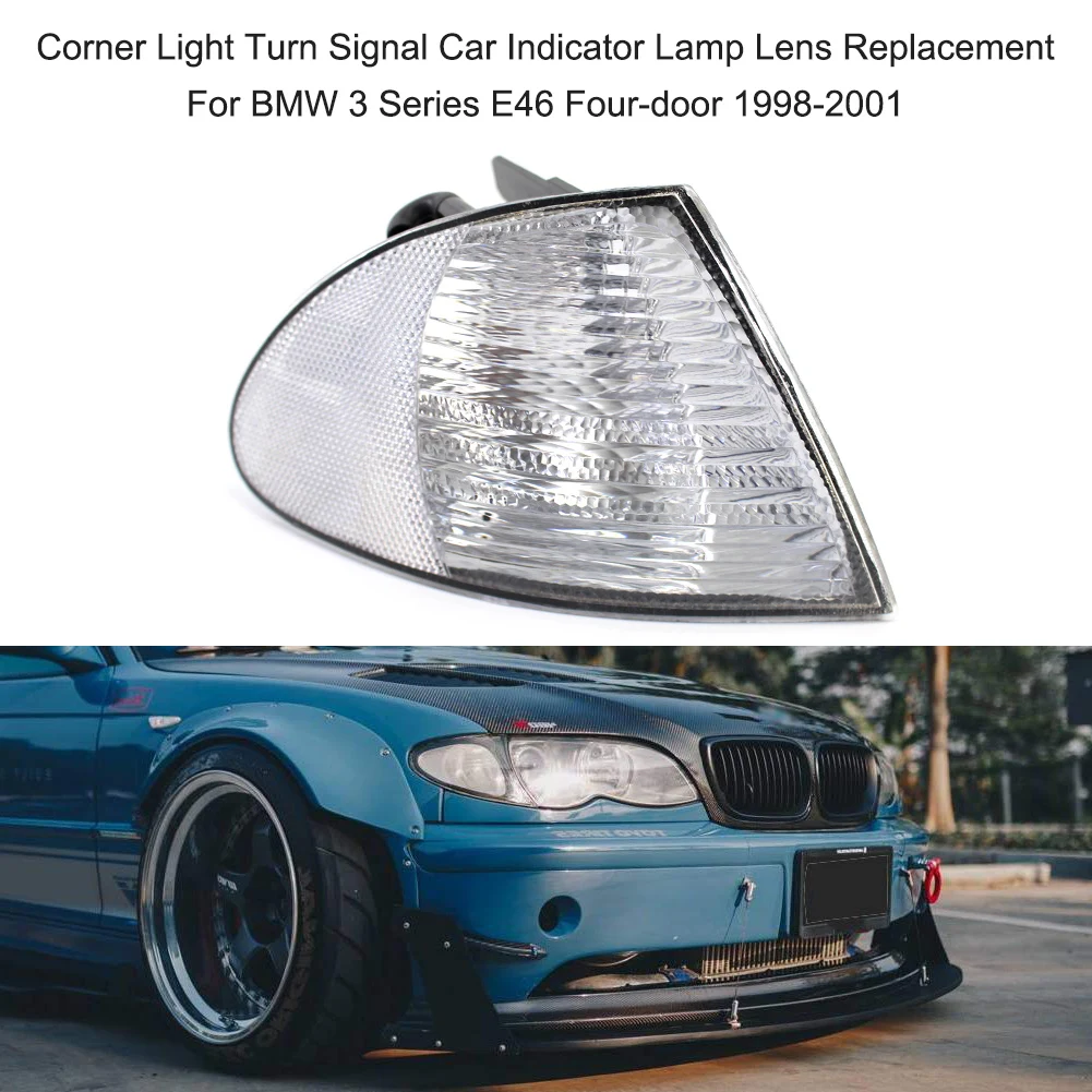

Left & Right Corner Light Turn Signal Car Indicator Lamp Lens 63136902765 Replacement For BMW 3 Series E46 Four-door 1998-2001