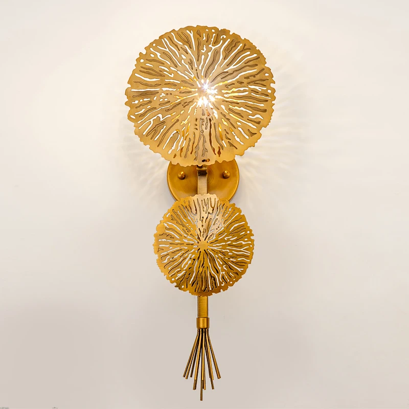 

Золотой лист, скандинавский настенный светильник, винтажный бра, настенный светильник s для домашнего декора, промышленный светильник для ванной комнаты, спальни, лестницы, туалетный светильник, светильники