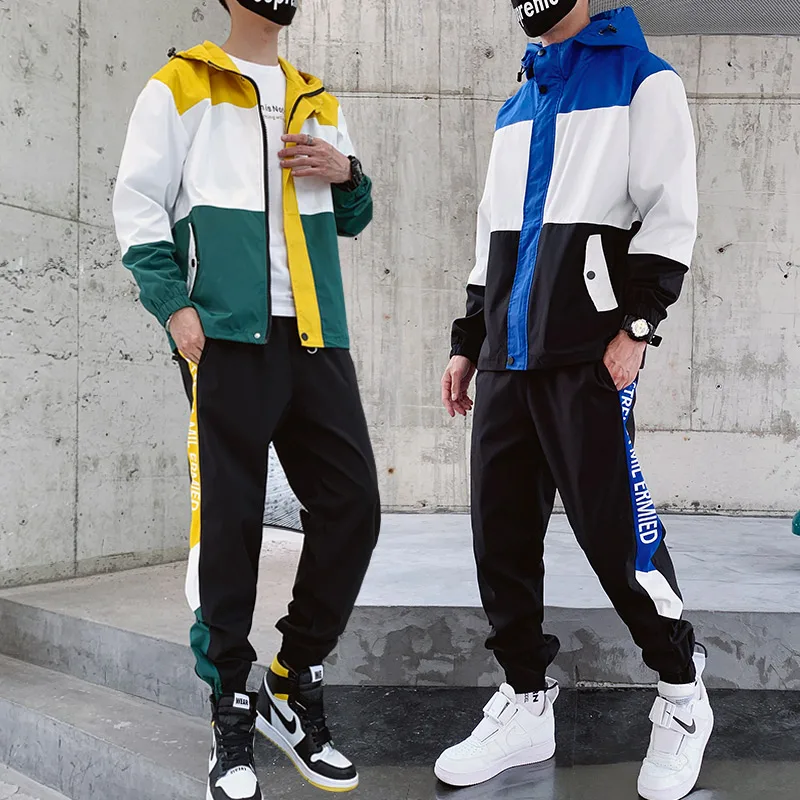 

Новинка весна-осень 2020, худи с капюшоном, модное пальто с длинным рукавом, худи в стиле хип-хоп, мужские повседневные спортивные брюки-карго, ...