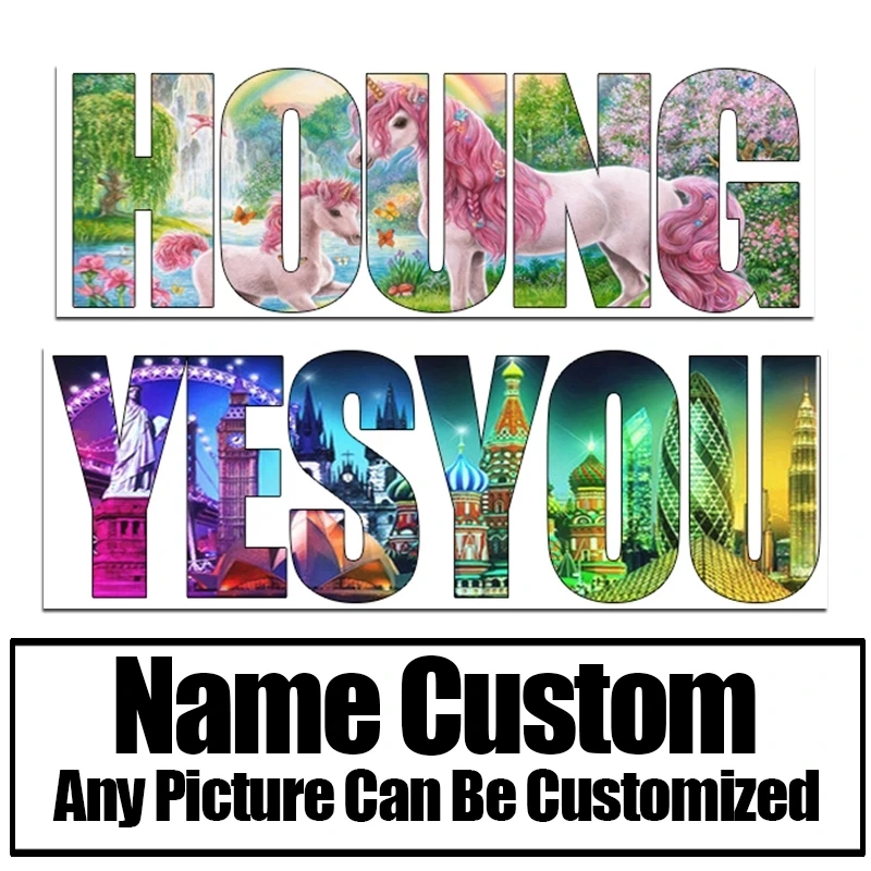 

Diy Name Letter Photos Custom 5D Diamond Painting Cross Stitch Full Square/round Cartoon Diamond Embroidery Home Decor Gift