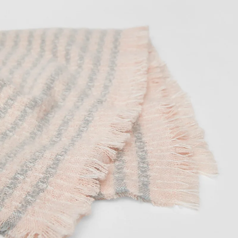 

Fashion Women Cashmere Striped Thick Scarf Autumn Winter Keep Warm Shawl Scarves
