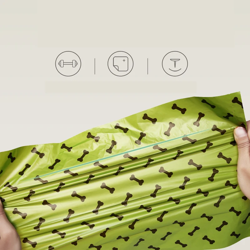 3 рулона мешки для собачьего уборки с держателем сумки биоразлагаемые отходов