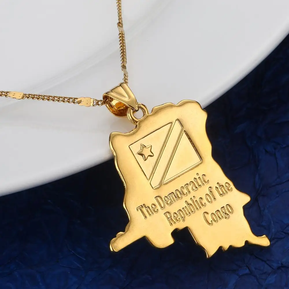 Золотой Цвет Африка Лев карта кулон ожерелье трендовая Африканская Карта хип-хоп
