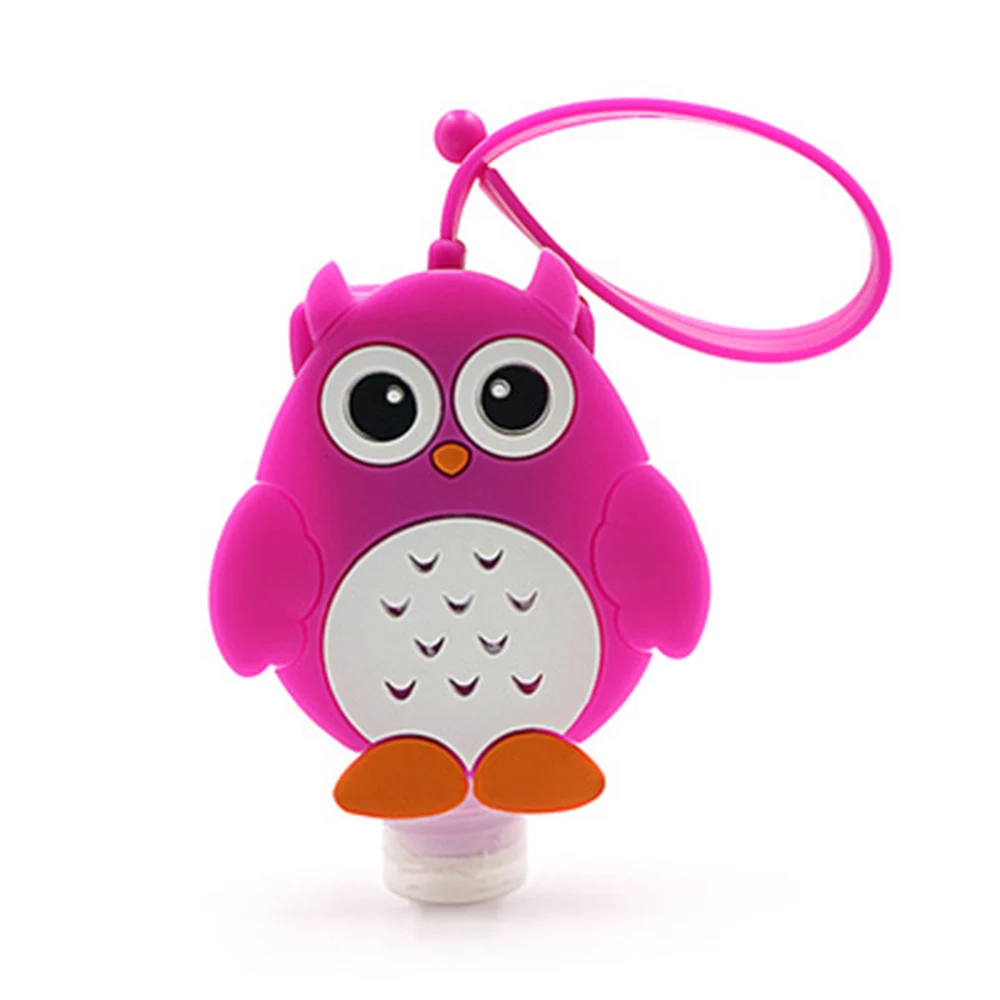 

30ml Cute Cartoon Animals Food Silicone Mini Portable Hand Sanitizer Holder Travel Gel Holder Hangable Liquid Dispenser Containe