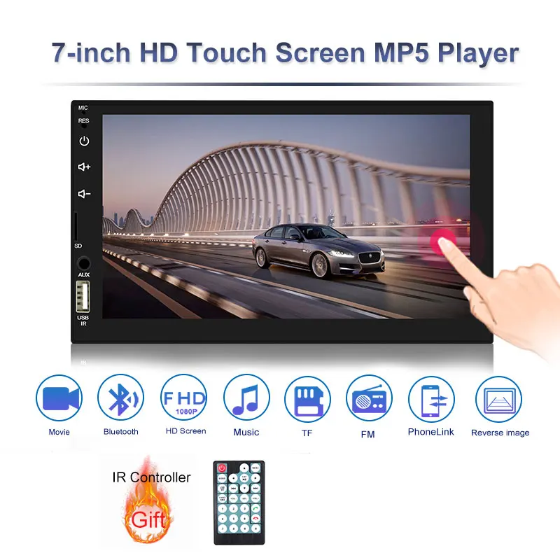 HD " Авторадио 2 din Автомобильная магнитола сенсорный экран Аудио Bluetooth Камера заднего вида MP3 MP5 мультимедийный плеер - Цвет: no camera