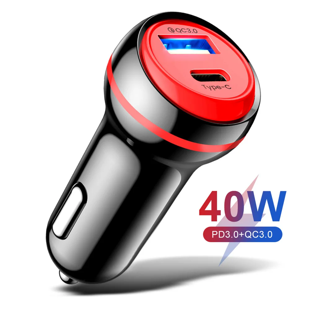 

Автомобильное зарядное устройство с двумя USB-портами, 20 Вт, 12-24 В