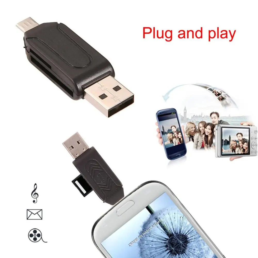 ABS 55x16x10 мм Универсальный кардридер для мобильного телефона ПК Micro USB OTG флэш-память