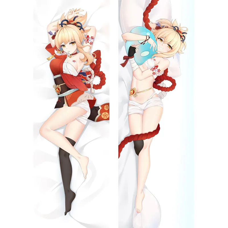 

Anime Game Genshin Impact Yoimiya Bedding Dakimakura Female Cosplay Hugging Body Otaku Throw Pillow Cover DIY Custom Pillowcase