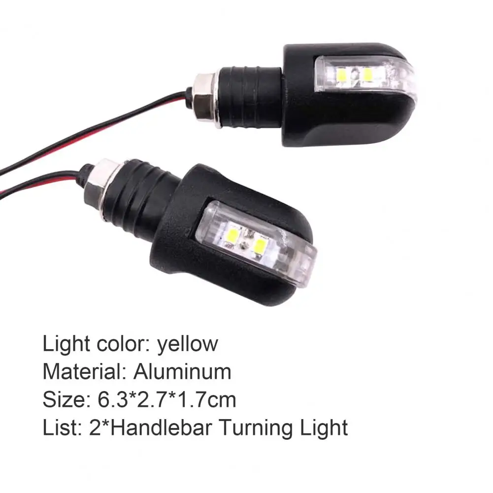 

2Pcs Turning Light Univerisal Energy-saving Aluminum Motorbike Easy to Install Handle Light for Vehicle