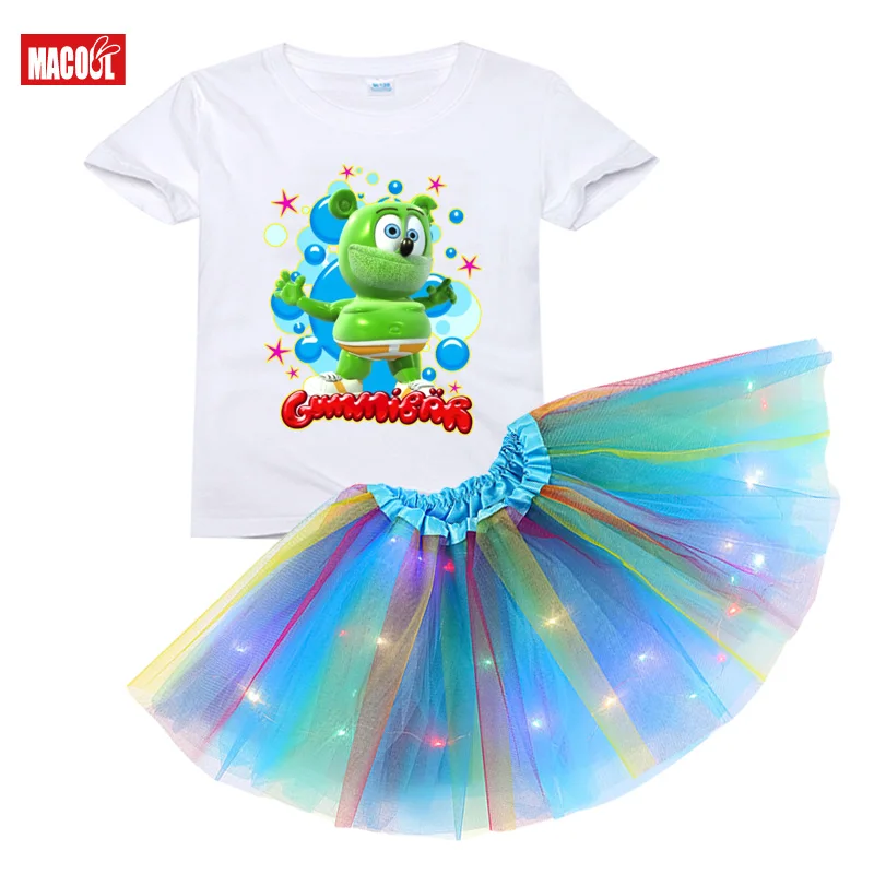 Rainbow Tutu Dress for Girls Clothing Set Summer Birthday Outfit Girls Toddler Baby Skirt Set Party Princess Summer Clothes Kids