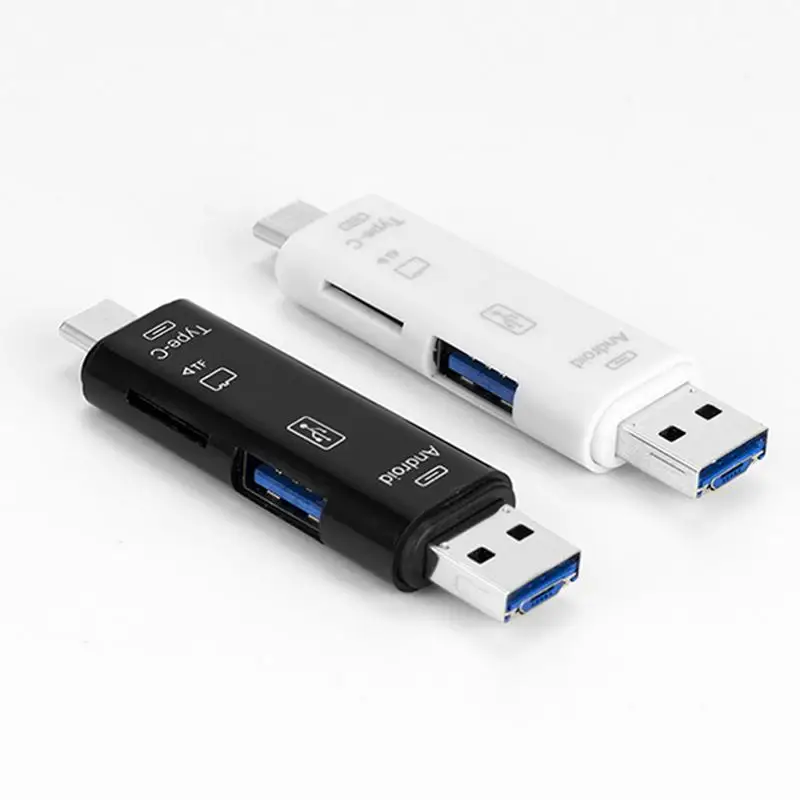 5-в-1 OTG кард-ридер высокоскоростной USB 2 0 Тип C/USB/Micro USB/SD/TF слот для карт памяти