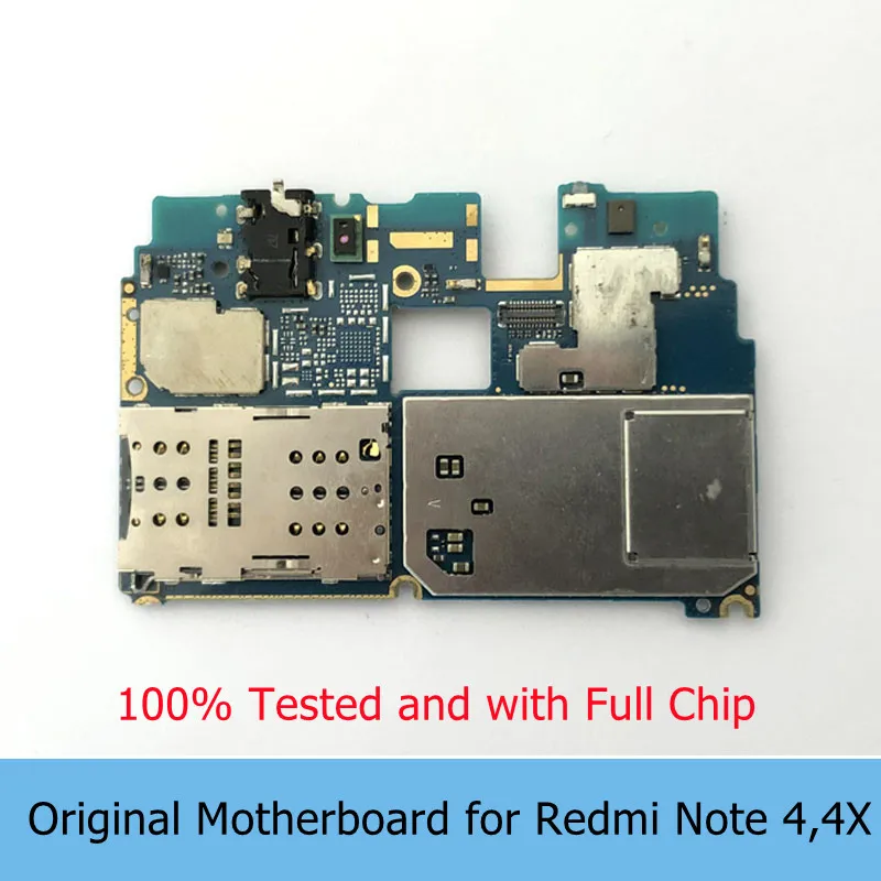 Оригинальная материнская плата для Xiaomi Redmi Note 4 4X с полным чипсетом логической платы Note4x Global, протестированная на работоспособность.