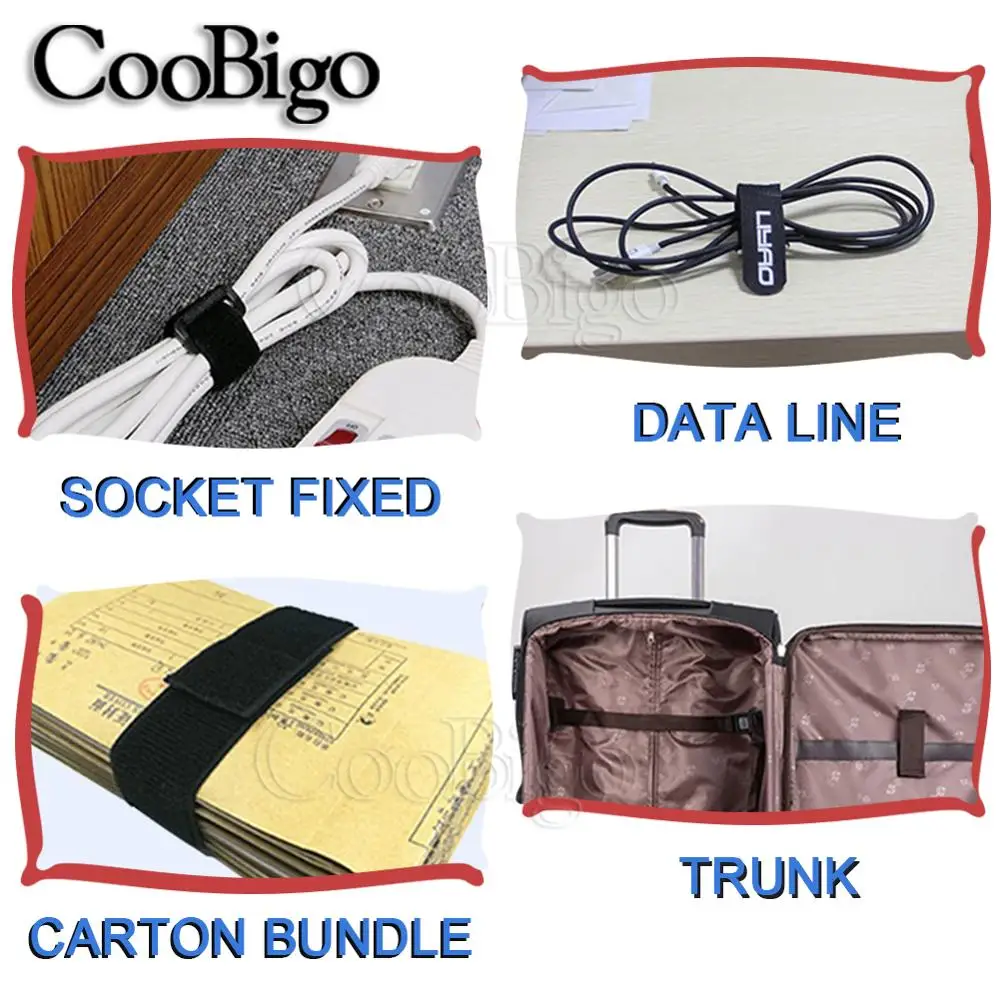 12 шт./лот нейлоновая обратная Пряжка velcros magic hook loop fastener кабельные стяжки velcroing strap