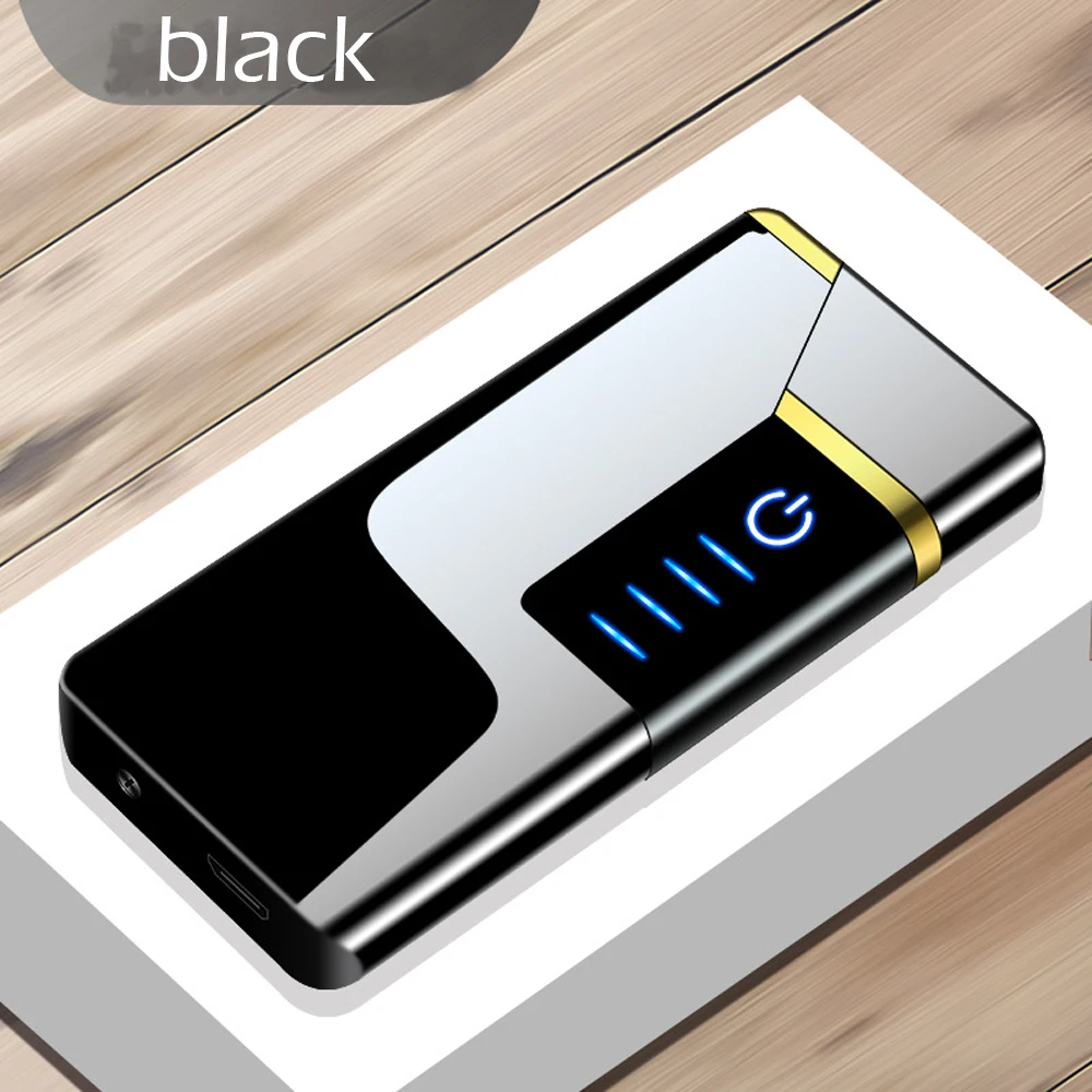USB Touch двойная дуга Индукционная Зажигалка перезаряжаемая зарядка ветрозащитная