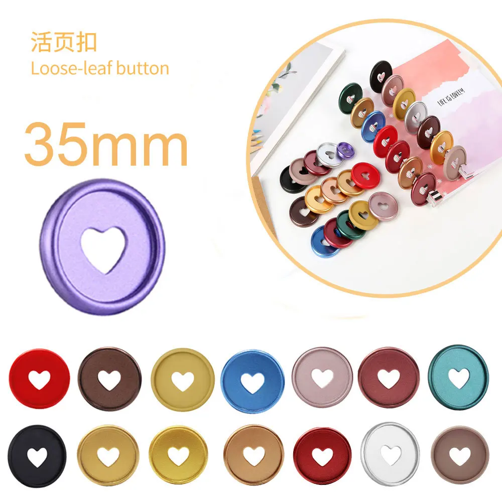 

20PCS35MM heart-shaped frosted plastic binding ring buckle binding CD, loose-leaf mushroom hole notebook binding buckle