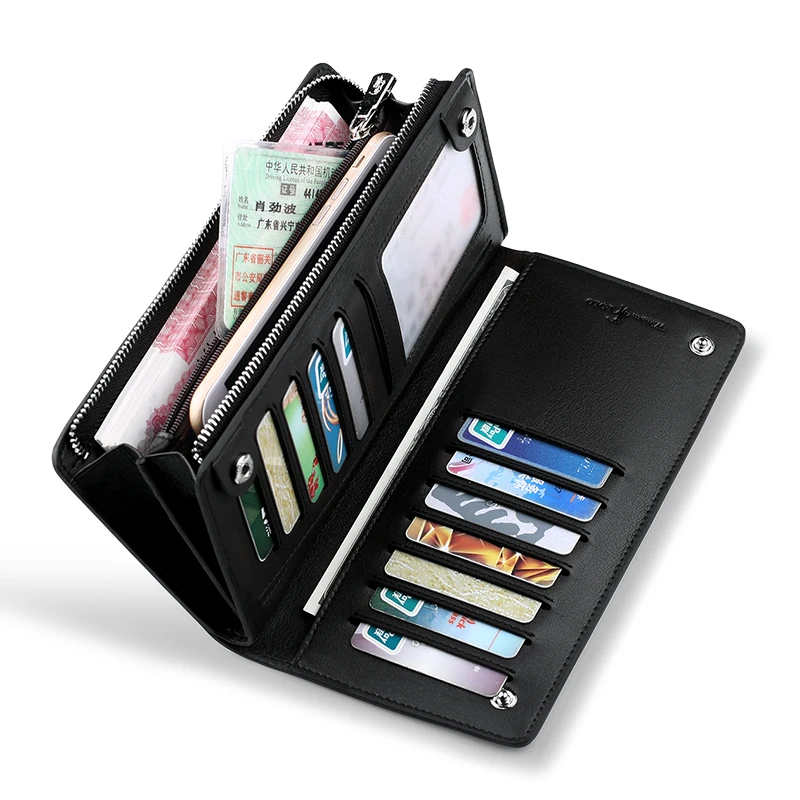 Сумка для карт WILLIAMPO Мужская кожаная с несколькими отделениями противоугонная