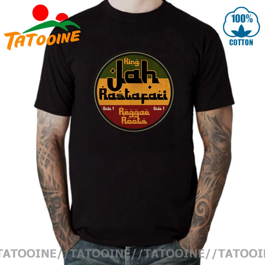 Винтажная Футболка Tatooine King Jah LP Мужская футболка в стиле ретро с принтом Лев