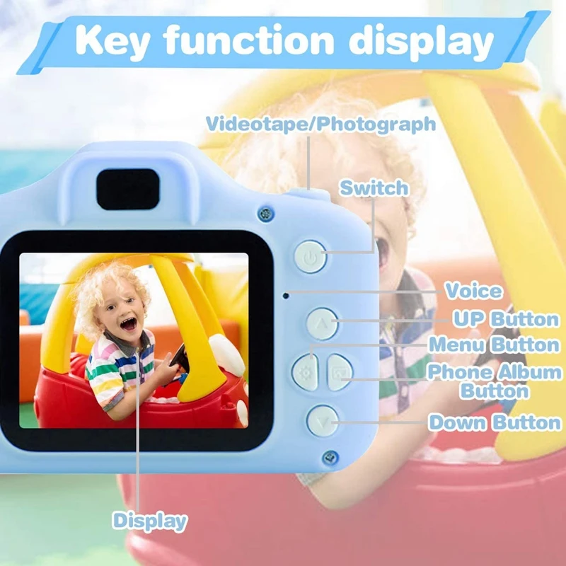 Kids Camera Selfie Camcorder 2.0 Inch IPS Screen with 32GB Card Children Christmas Birthday Gift |