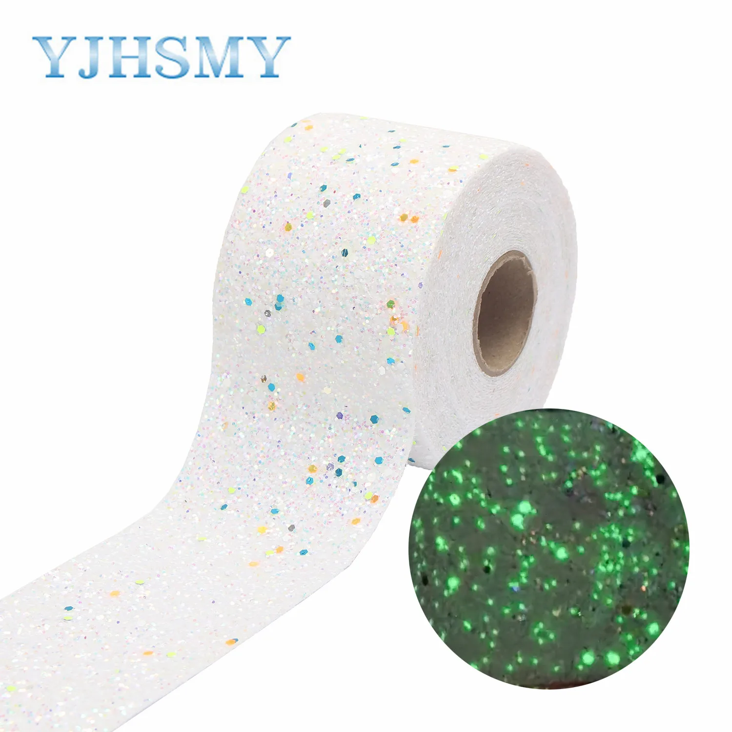 YJHSMY 197301 75mm New Fluorescence Color glitter thick ribbon Blingbling 2 yards DIY handmade Headwear gift package materials | Дом и сад