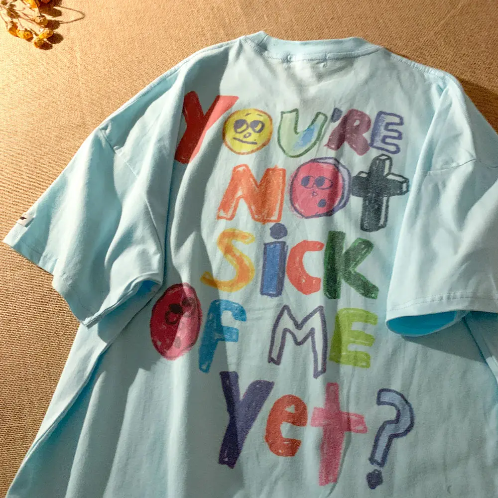 

Korean Creative Anime Retro Tie-Dye Cartoon Short-Sleeved T-Shirt Women Summer Casual Loose Tide Ins Harajuku T-Shirt Women