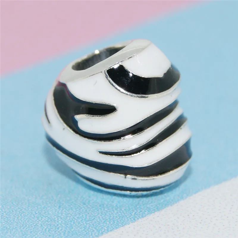 CodeMonkey Authentic 925 Sterling Silver Zebra Striped Beads Fit Original Design Bracelet DIY Jewelry Making CMC014 | Украшения и