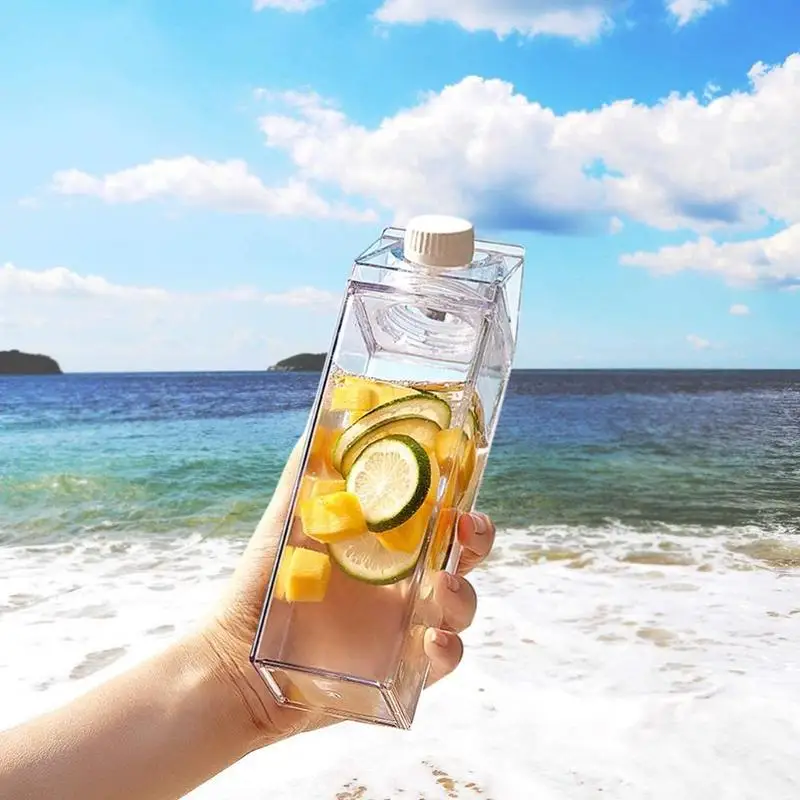 Прозрачная простая бутылка для молока объемом 1000 мл|Бутылки воды| |