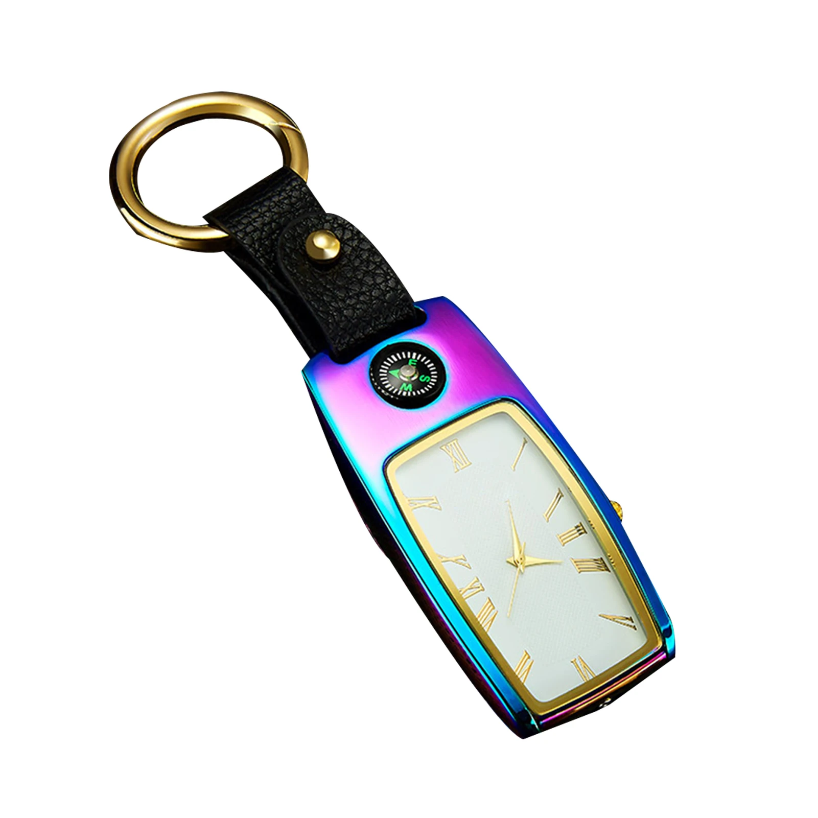 

Watch Flashlight Gadget With Torch Compass & Keychain 4-in-1 Metal Outdoor Tool USB Rechargeable GHS99