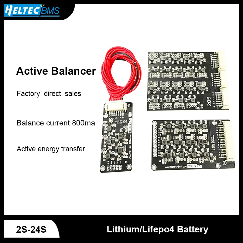 

2S-24S 4S 6S 8S13S 16S 20S 24S inductive engergy transfer Active Balancer 0.8A 800mA for 3.7V lipo/3.2V Lifepo4 battery pack