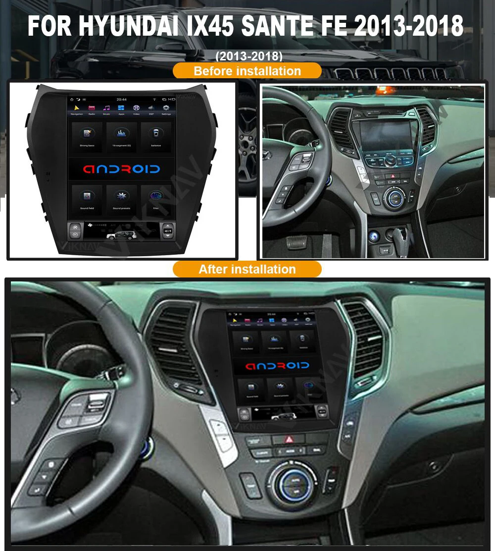 

Android система вертикальный экран автомобиля GPS навигация для-Hyundai IX45 Santa Fe 2013-2018 Мультимедиа DVD плеер