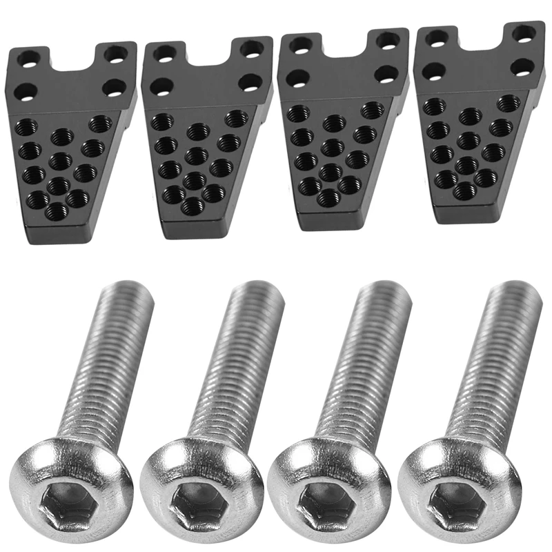 

4PCS for SCX10 Aluminum Shock Mount Lift Surge Seat Adjustment Seat-HR Axial SCX10 Lower Shock Mount Lift Kit