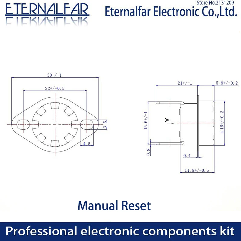 

KSD301 KSD303 10A 45 65 97 150 C Degrees Celsius Manual Reset Thermostat Normally Closed Temperature Switch Temperature Control