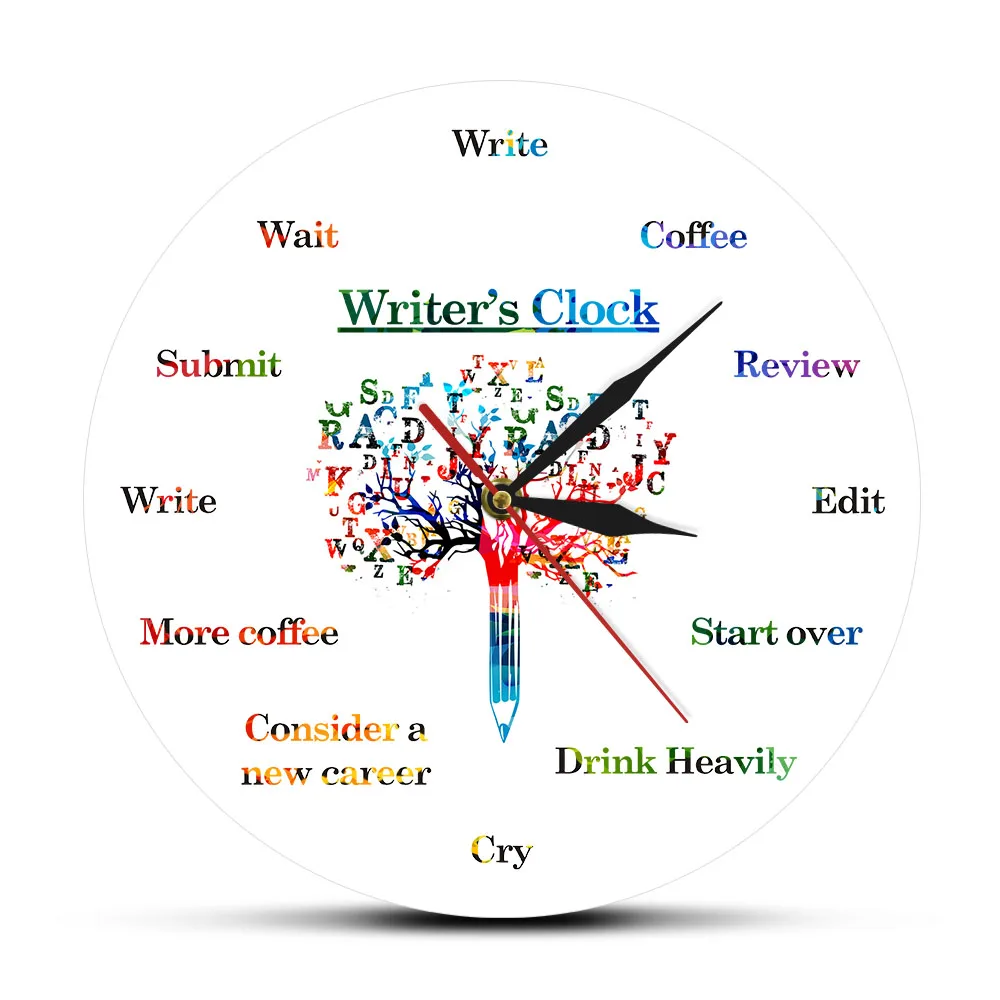Забавные настенные часы Time to Write современные для художественных надписей