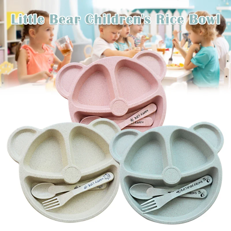 3 шт./компл. Набор детских тарелок с маленьким медведем креативная посуда детские