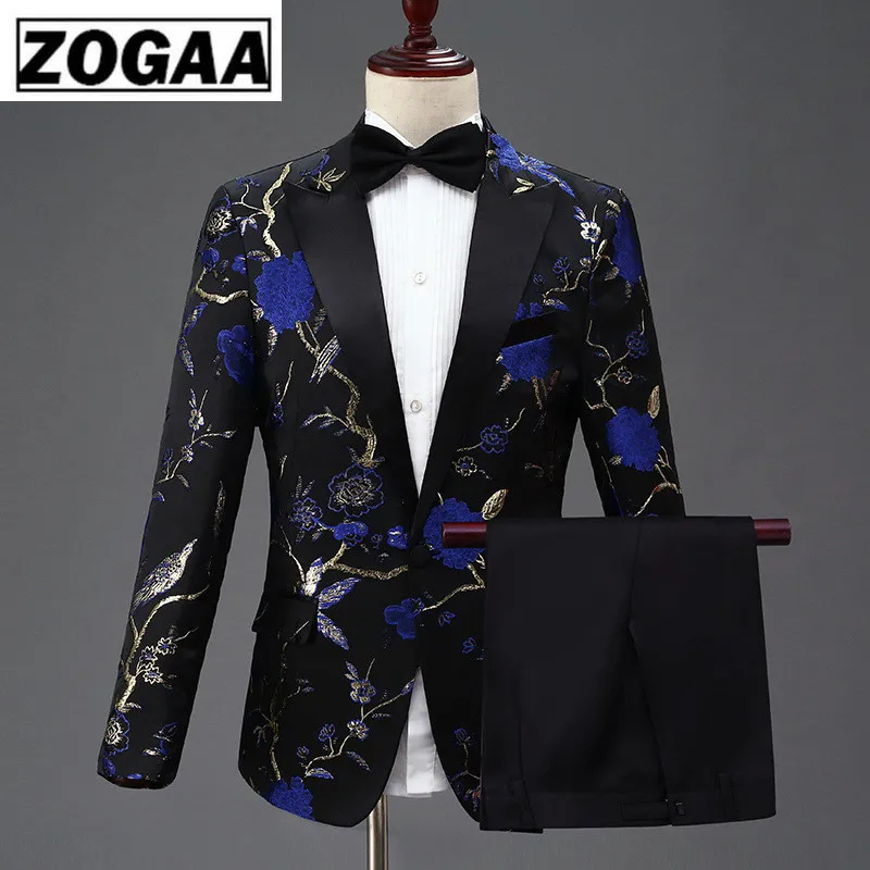 ZOGAA новый дизайн мужские стильные Вышивка Королевский синий зеленый красный