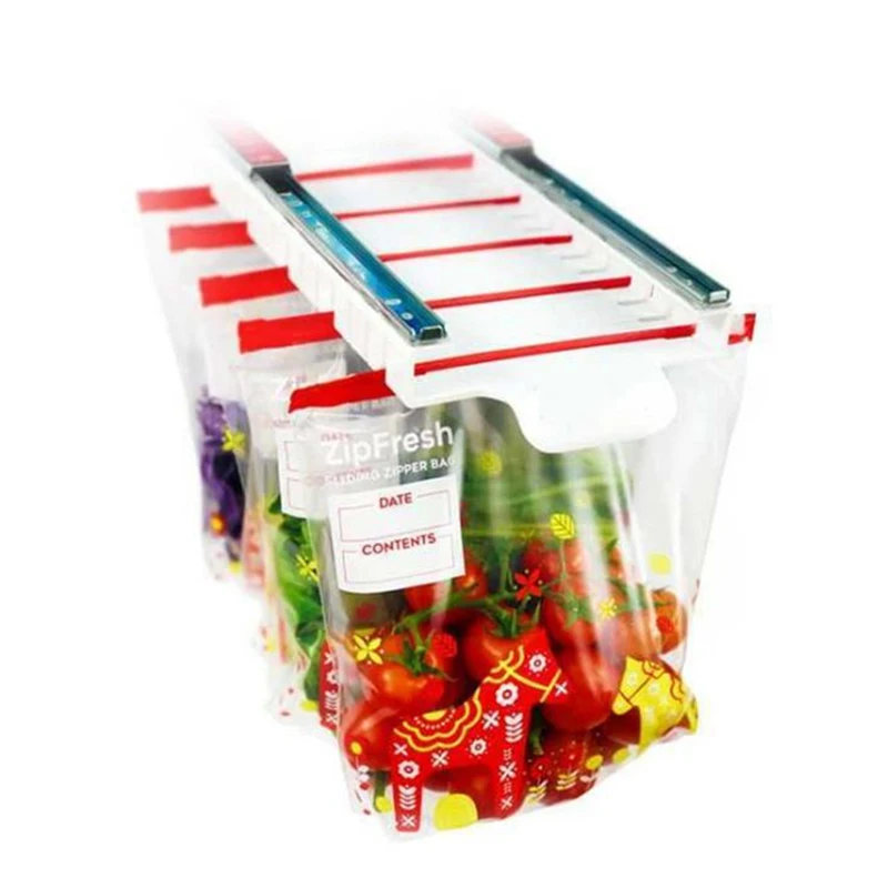 

Storage Rack Refrigerator Fresh-keeping Bag Track Storage Rack Sealed Bag Telescopic Household Rack Durable 2020ing