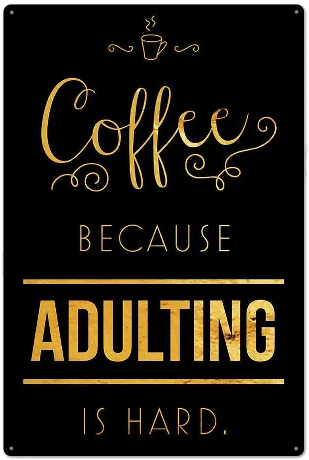 

Coffee Print Poster Thick Tinplate Art Novelty Parking Retro Metal Tin Sign Plaque Poster Wall Decor Art Shabby Chic Gift