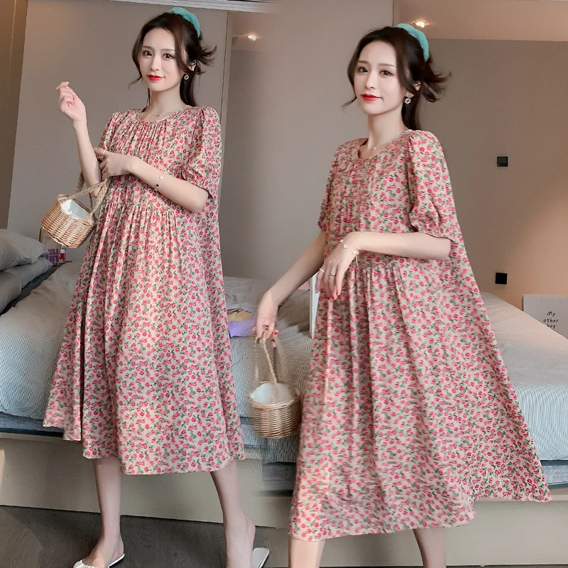 2020 Новое поступление летнее платье для беременных женщин с цветочным принтом