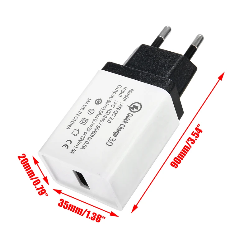 3 0 18 Вт смарт IC мобильный телефон в 4 раза быстрее Зарядное устройство USB ЕС вилка