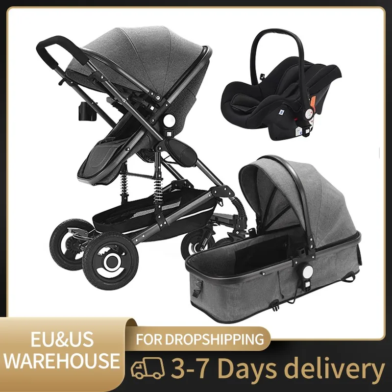 

Multi-functional 3 in 1 Baby Stroller High Landscape Cart Can Sit Reclining Light Folding Strollers Baby Pushchair Baby Carriage